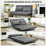 Sofa bed, relax sofa, sofa, couch, incl. 2 cushions, velvet look, 130 x 78 x 79 cm, grey (4)