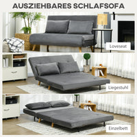 Sofa bed, relax sofa, sofa, couch, incl. 2 cushions, velvet look, 130 x 78 x 79 cm, grey (4)