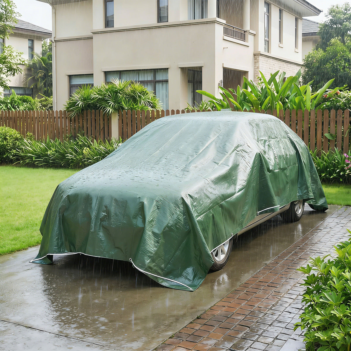 Waterproof Tarpaulin 4 x 6 m 90g/m² Fabric Tarp Tear-resistant UV-stabilized with reinforced eyelets (2)