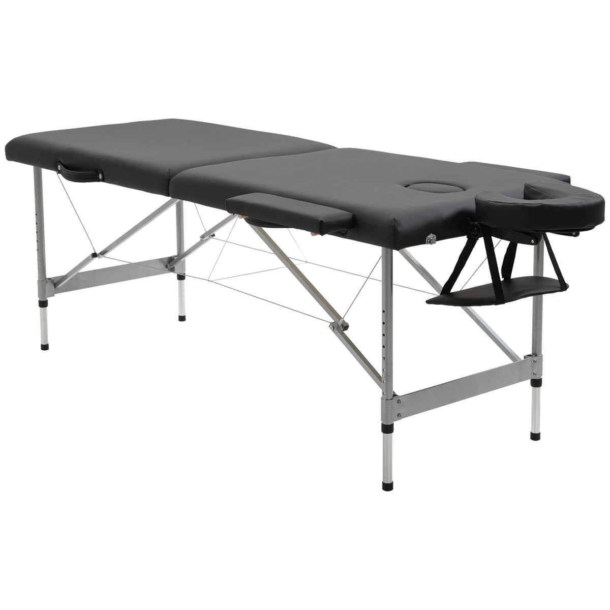 Folding massage table, incl. face hole, armrests, hand rests, portable massage table, 185 cm x 70 cm x 82 cm