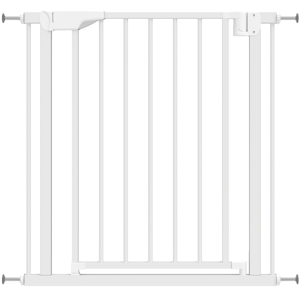 Safety gate for stairs and doorways, pressure-mounted with automatic closing, for children, kitchen, and stairs