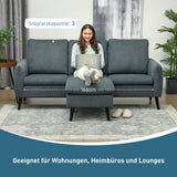 Corner sofa, 3-seater sofa with ottoman, fabric upholstery, L-shaped couch set, dark gray (5)