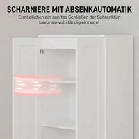 Pantry cabinet 175 cm with storage space, kitchen cabinet with soft-close doors and adjustable shelves, white (5)