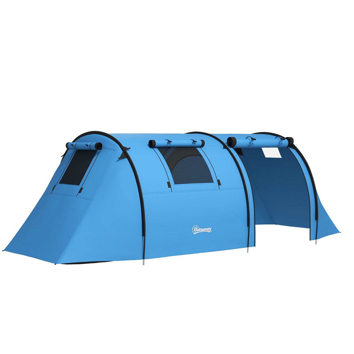 Camping tent for 3-4 people, stable, waterproof family tent with bedroom and living room, 3000mm water column