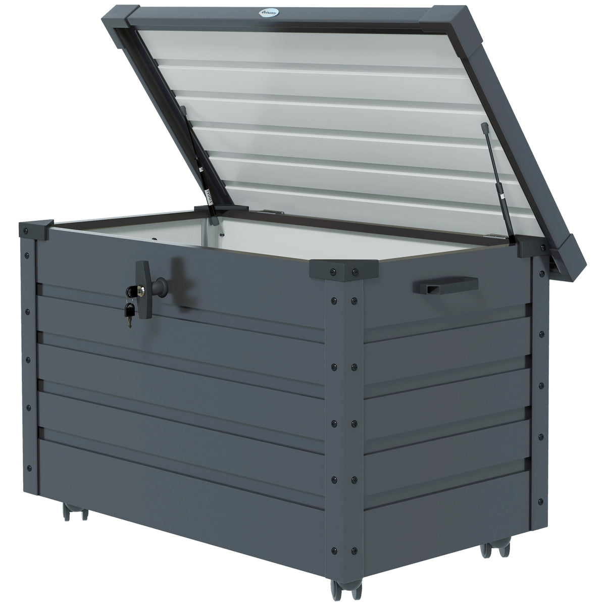 Outdoor Storage Box Garden Box Cushion Box, weather-resistant, 4 wheels, 100 cm x 62 cm x 65 cm, dark grey