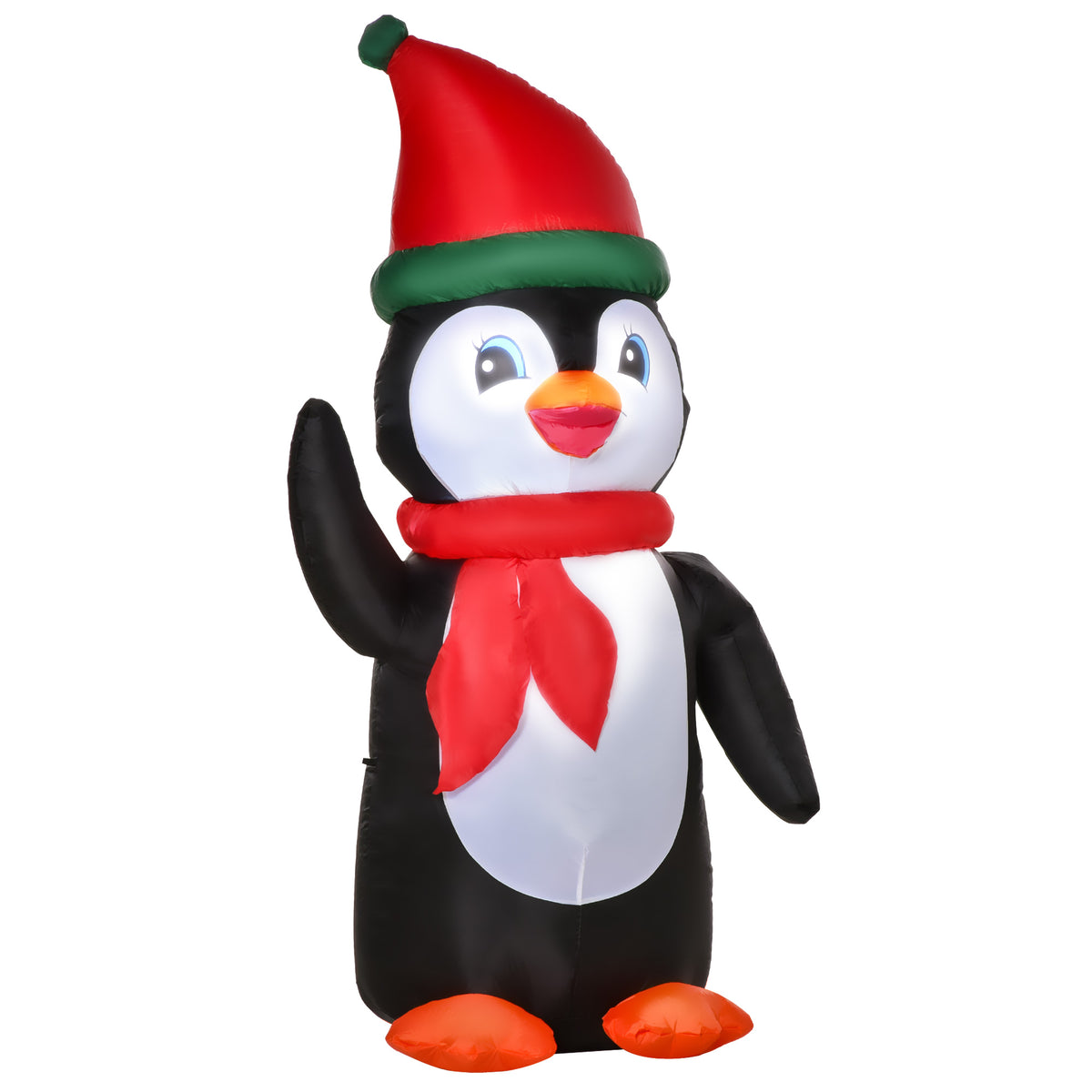 155cm Inflatable Christmas Penguin Christmas Decoration with 3 Built-in Lights, Inflatable Christmas Decoration
