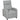 Recliner chair, adjustable 135°, retractable footrest, padded armrests, linen-polyester, light gray
