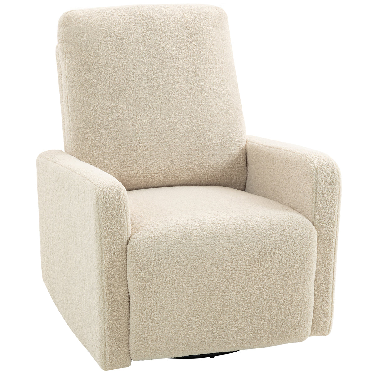 Recliner chair, relaxation chair with fleece cover, adjustable backrest, upholstered armchair, steel, beige