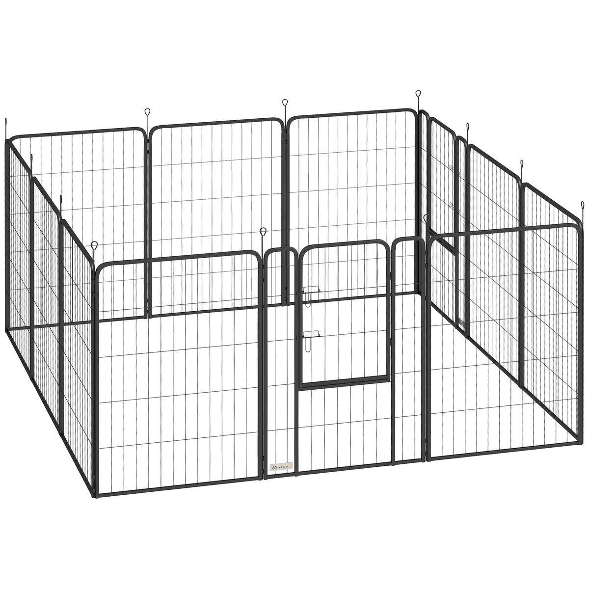 12-piece puppy playpen, puppy enclosure with 12 grid panels, door, ground stakes, flexible, foldable, protective