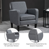 Single armchair, recliner, upholstered armchair with wooden legs, linen-look fabric, 66 x 72 x 74 cm, light grey (7)