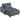 Sofa bed with cushions, foam, convertible into a bed, cup holders, gray