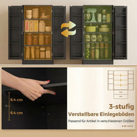 Pantry cabinet 8 door shelves adjustable shelves kitchen cupboard 159 cm black (5)