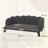 Dog Sofa Dog Couch, Washable Cover, Pet Sofa with Backrest and Wooden Legs, Cat Sofa, for Medium-Sized Dogs (3)