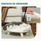 Pet bed for cats and dogs up to 5kg/30cm, washable plush cover, cream white, 47 x 40 x 20 cm (6)