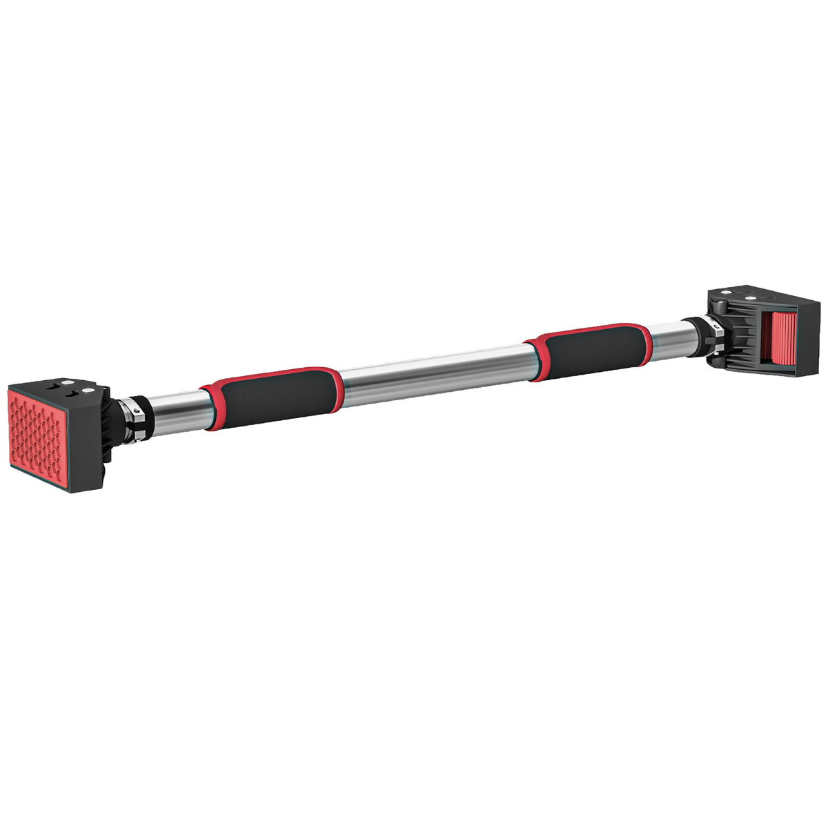 Pull-up bar for door frame, adjustable, no drilling required, steel, up to 200 kg, 75-92 x 10 x 7 cm, black/red