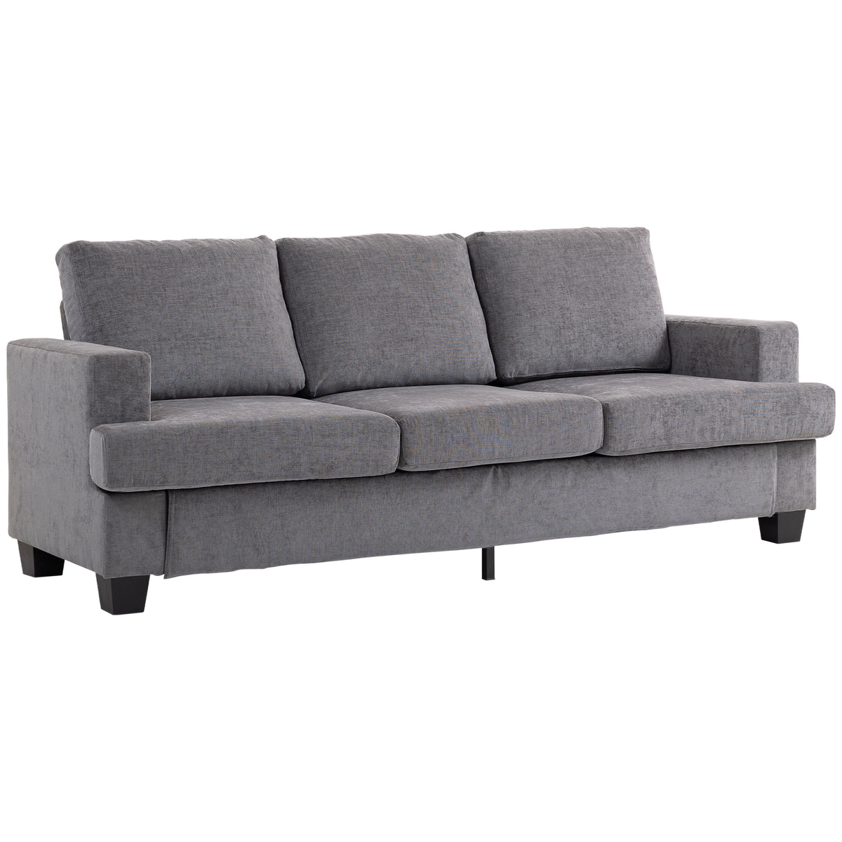 3-seater sofa, living room sofa for 3 people, fabric cover, steel frame, upholstered sofa, grey