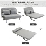 Sofa bed, double sofa, guest bed, including 2 cushions, gray (4)