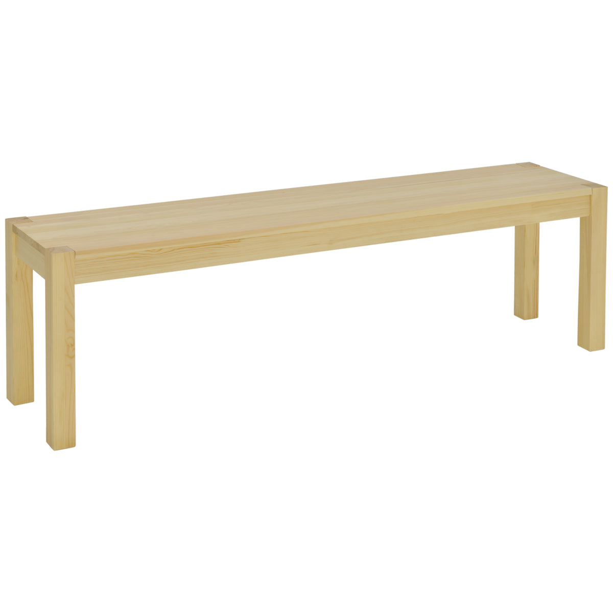 Solid wood bench, 3-seater, bench, kitchen bench, pine, natural