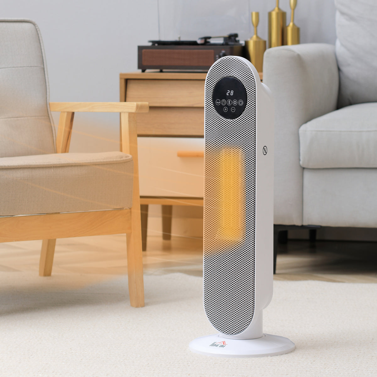2000W Fan Heater, PTC Ceramic Electric Heater with Remote Control, Oscillation, 12h Timer (2)