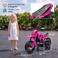 Electric motorcycle for children, 12V kids' motorcycle with training wheels, children's vehicle with horn and (3)