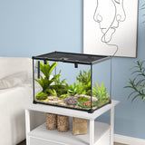 Reptile Terrarium Feeding Box Glass Terrarium for Amphibians and Arachnids with Thermometer Reptile Breeding Box (2)