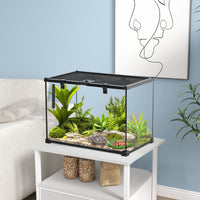 Reptile Terrarium Feeding Box Glass Terrarium for Amphibians and Arachnids with Thermometer Reptile Breeding Box (2)