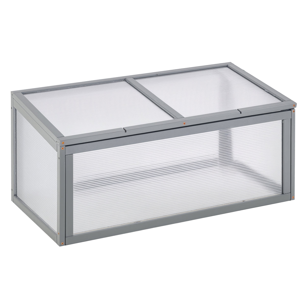 Cold frame wood and polycarbonate greenhouse 90 x 46 x 40 cm greenhouse with cover weatherproof cold frame box