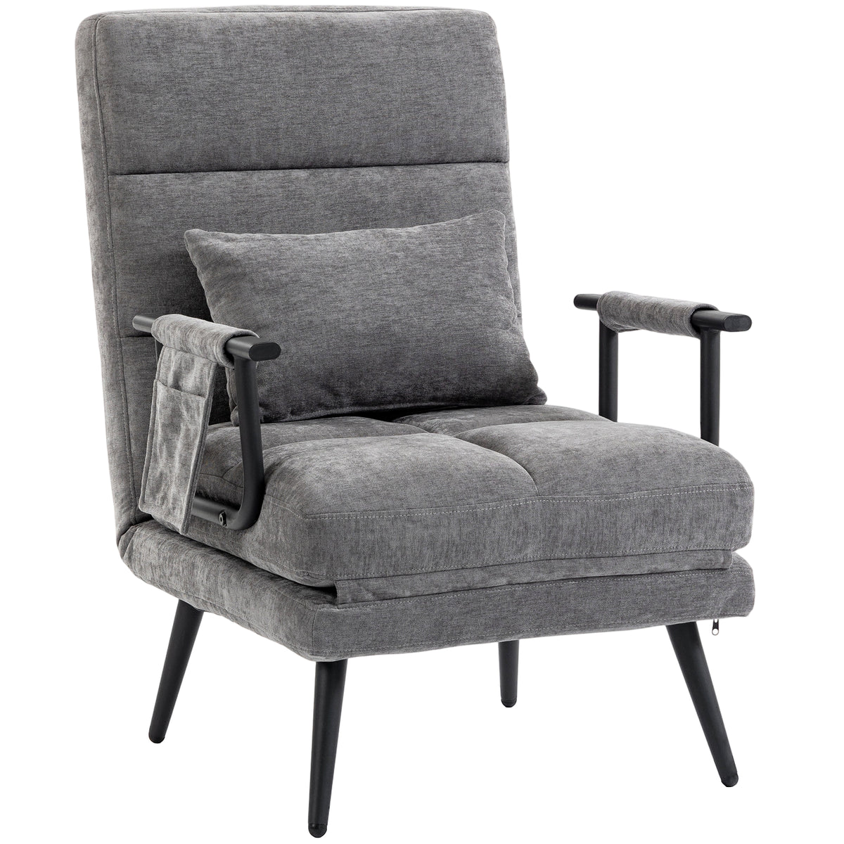 3-in-1 Foldable Sleeper Chair with Sleeping Function, 186 x 60 cm Sleeper Chair with 5-Level Adjustable Backrest