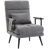3-in-1 Foldable Sleeper Chair with Sleeping Function, 186 x 60 cm Sleeper Chair with 5-Level Adjustable Backrest