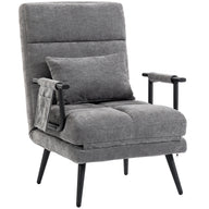 3-in-1 Foldable Sleeper Chair with Sleeping Function, 186 x 60 cm Sleeper Chair with 5-Level Adjustable Backrest