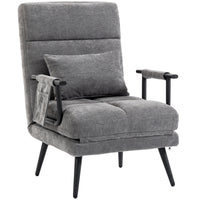 3-in-1 Foldable Sleeper Chair with Sleeping Function, 186 x 60 cm Sleeper Chair with 5-Level Adjustable Backrest