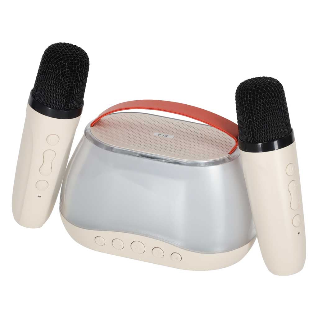 IKONKA Karaoke-Set Bluetooth-Lautsprecher LED RGB 2 Mikrofone USB – Produktabbildung 4