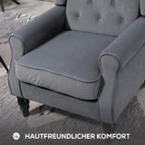 Wingback chair, reclining chair, armchair, vintage design, button tufting, turned legs, 74 cm x 86 cm x 102 cm (6)