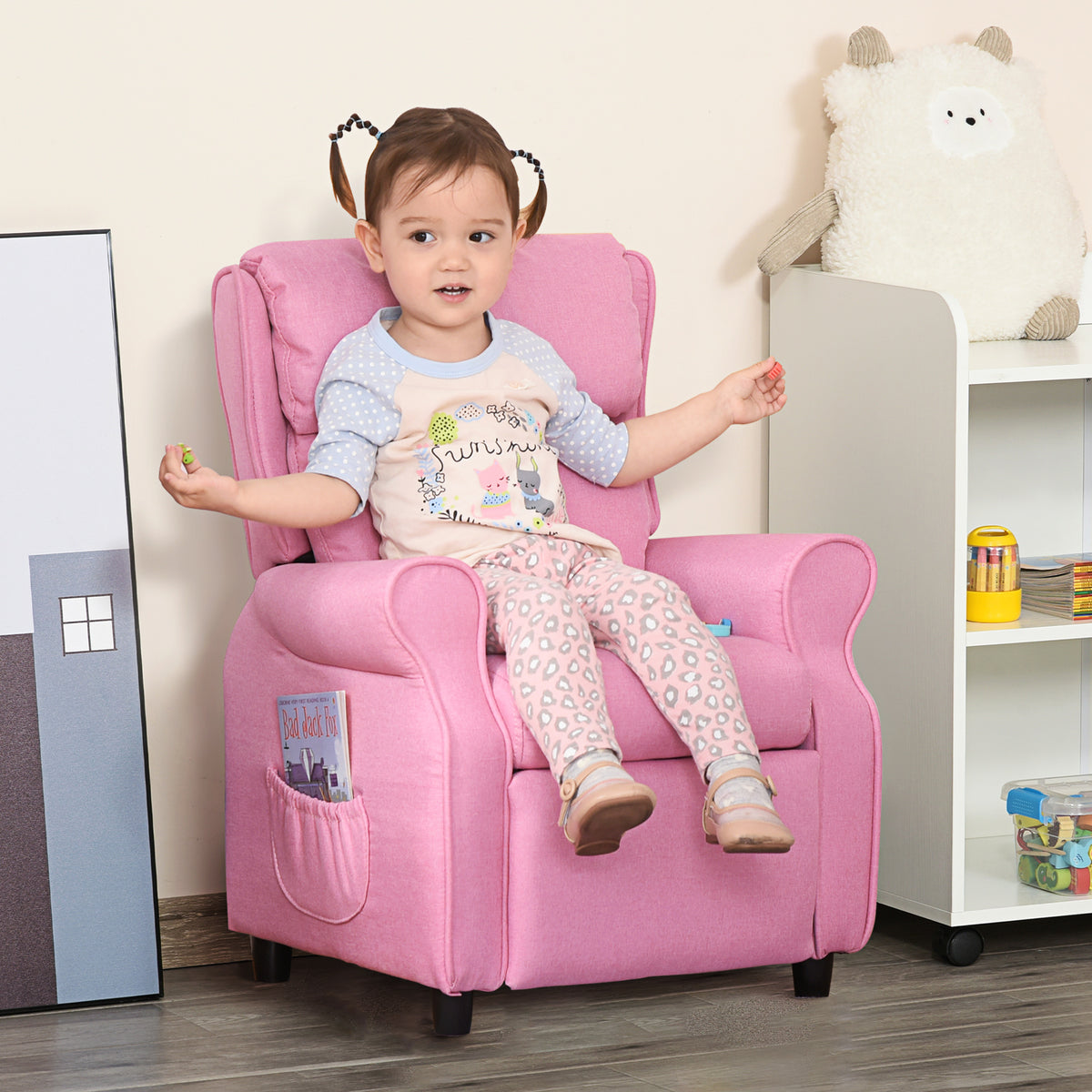 Children's Sofa Kids Armchair with Footrest Armrest Adjustable Backrest Recliner Children's Couch Chair Lounger (2)