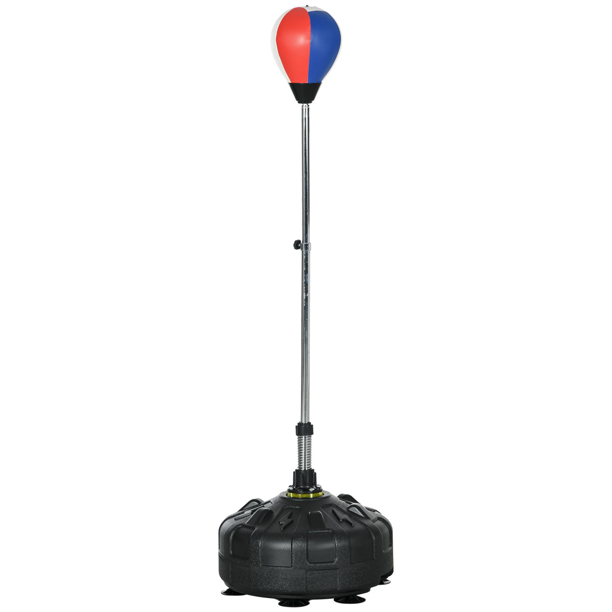 Punching ball, height-adjustable 147-165cm, fillable base, steel, black+red+white