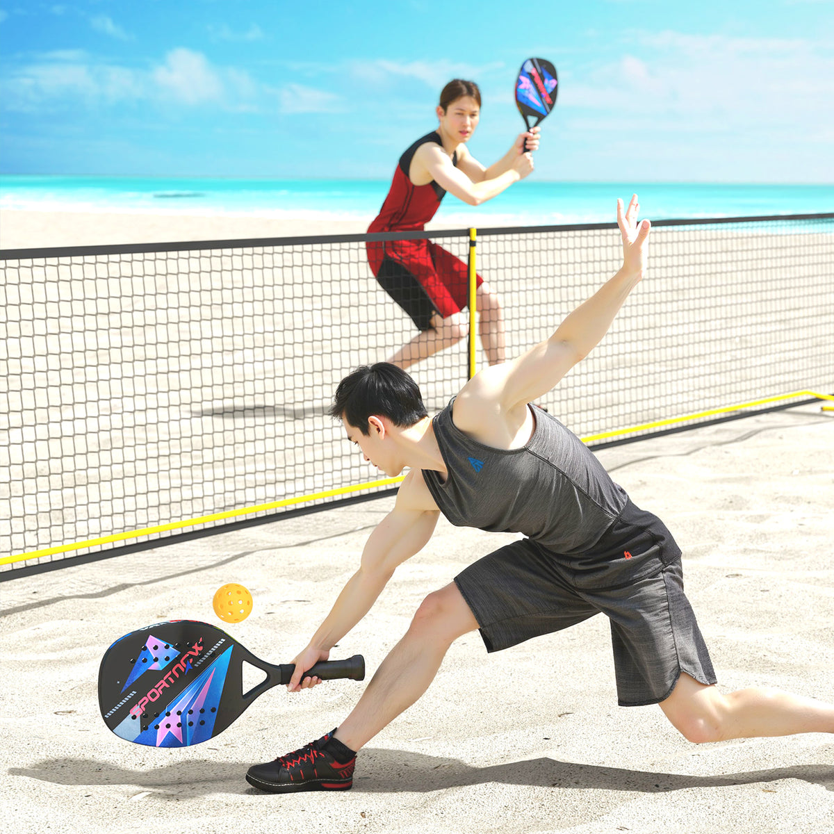 Pickleball Paddle Set with 2 Paddles, Carbon Fiber Surface, Non-Slip Grip, and Bag for Indoor & Outdoor (2)