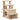 Pet stairs, scratching post, 4 steps, play ball, little house, height-adjustable, 60 x 40 x 66 cm, beige