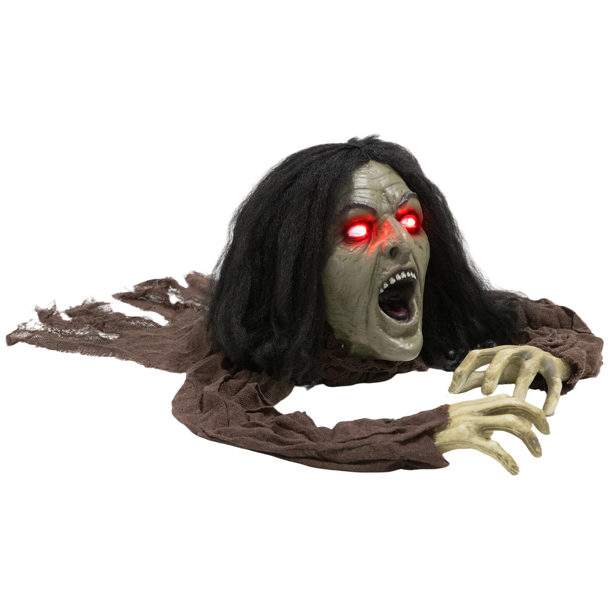 Crawling zombie decoration for Halloween, sounds, lights, battery-operated