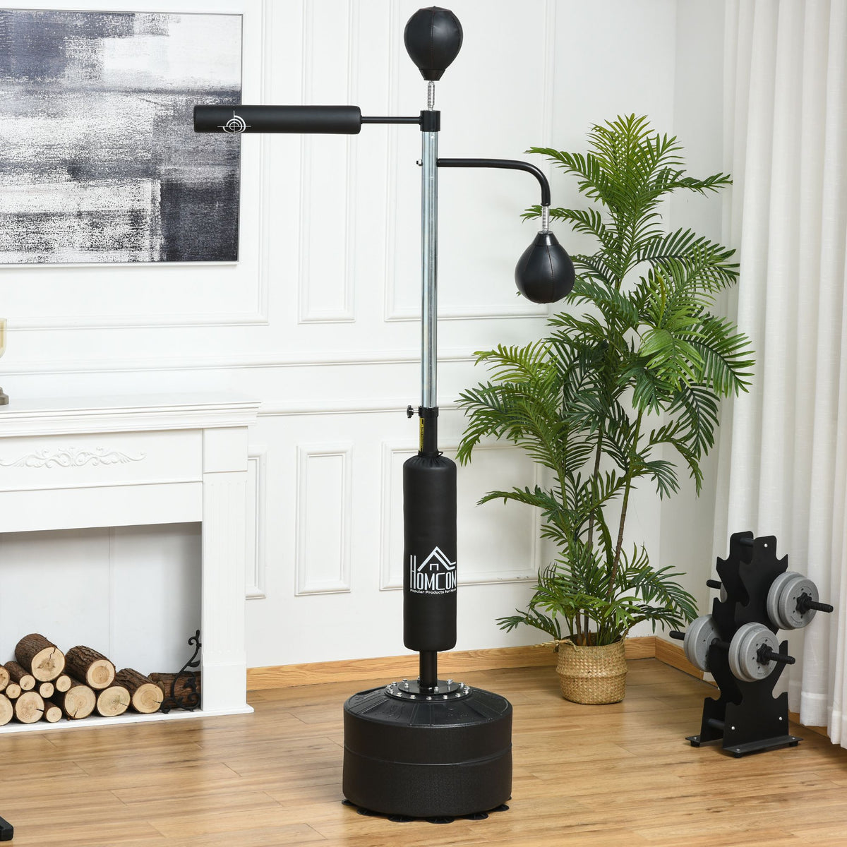 Boxing stand punching bag trainer with 2 speed balls, reflex bar and suction cup base, 160-230cm (2)