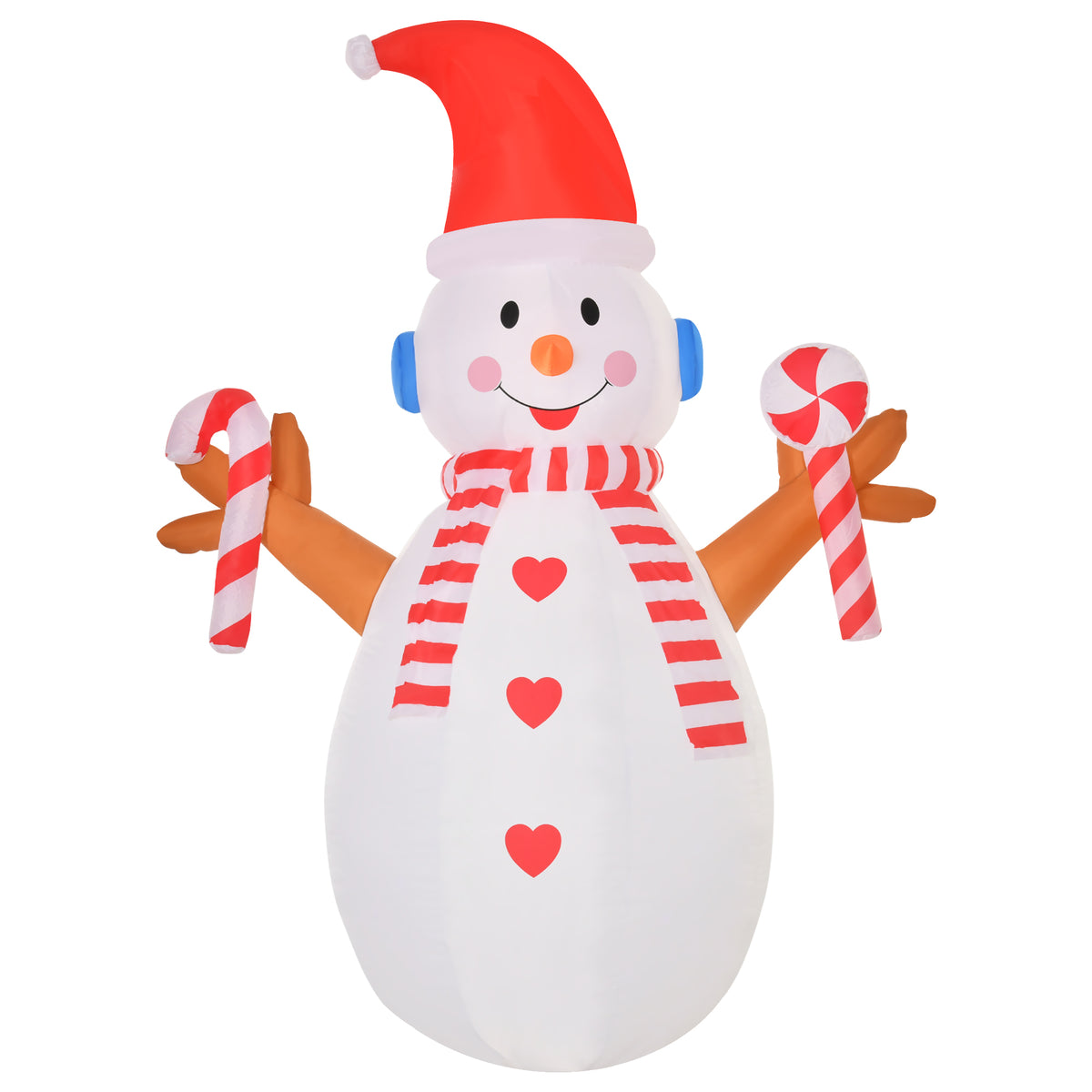 2.4m Inflatable Snowman with Rotating Lights Christmas Decoration for Indoor and Outdoor Garden Lawn Decoration