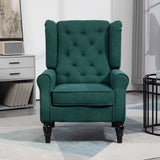 Elegant wingback chair, thickly upholstered, removable cover, 74 x 86 x 102 cm, dark green (10)