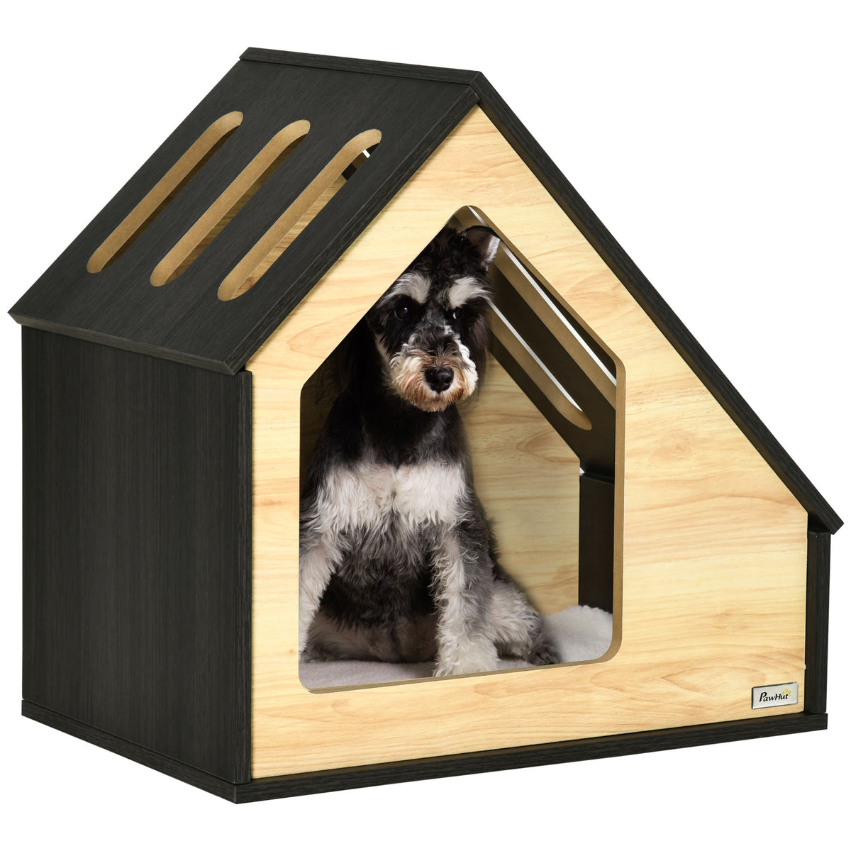 Indoor dog house, pet cave with cushion, dog house with sloped roof, cat house for small dogs up to 8 kg, 60 x