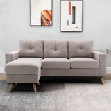 3-seater corner sofa, linen look, reversible chaise longue, 193x136x85 cm, light grey (10)