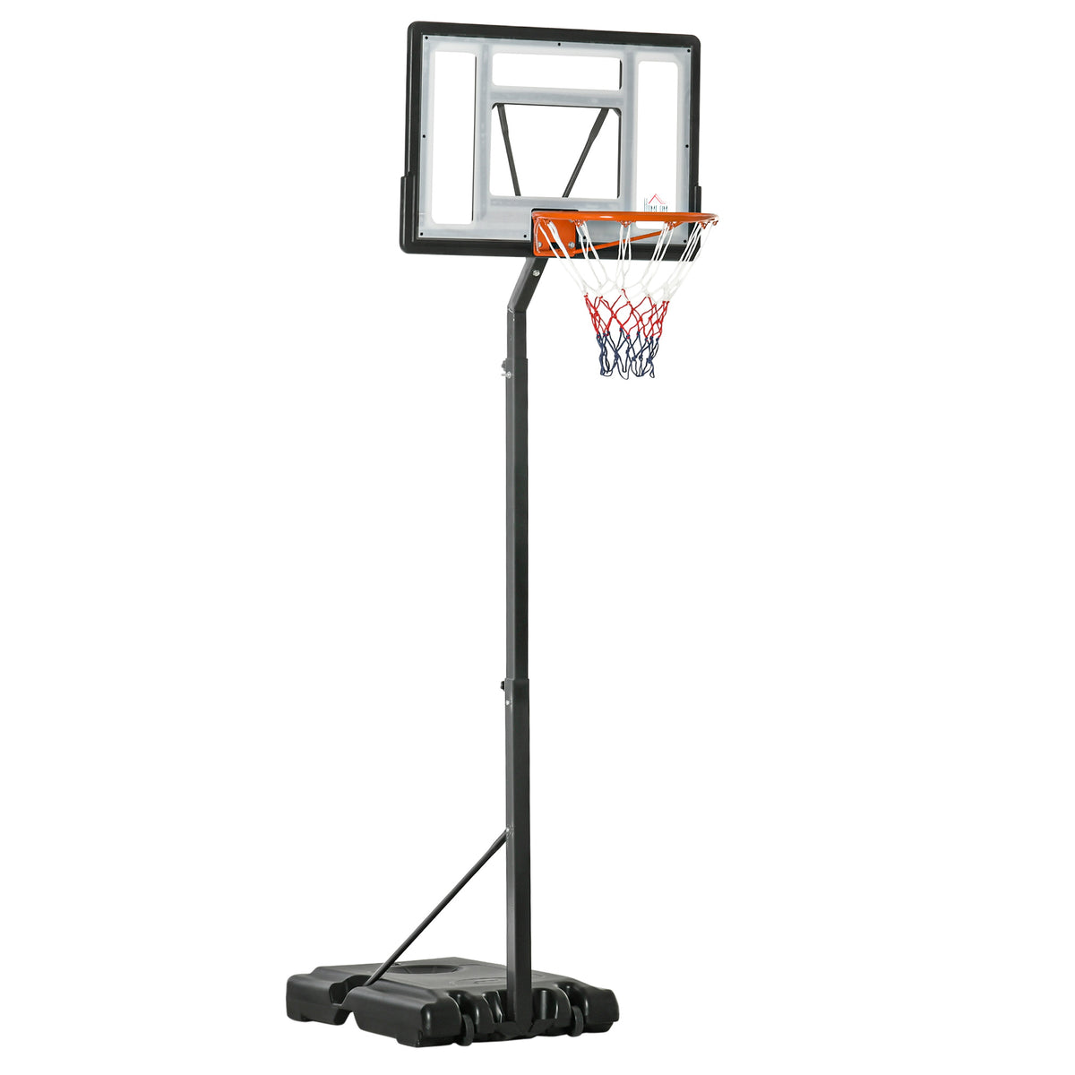 Basketball stand with wheels, rollable, height-adjustable from 210-260 cm, basketball hoop with stand suitable