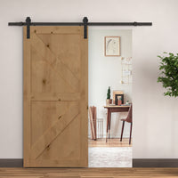 Sliding door track kit, up to 90 kg, carbon steel, 200 cm, black, tools included (2)