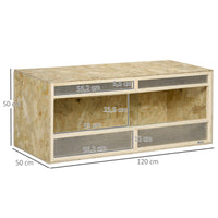 Terrarium for reptiles/amphibians, sliding glass doors, ventilation grills, 120x50x50cm (3)