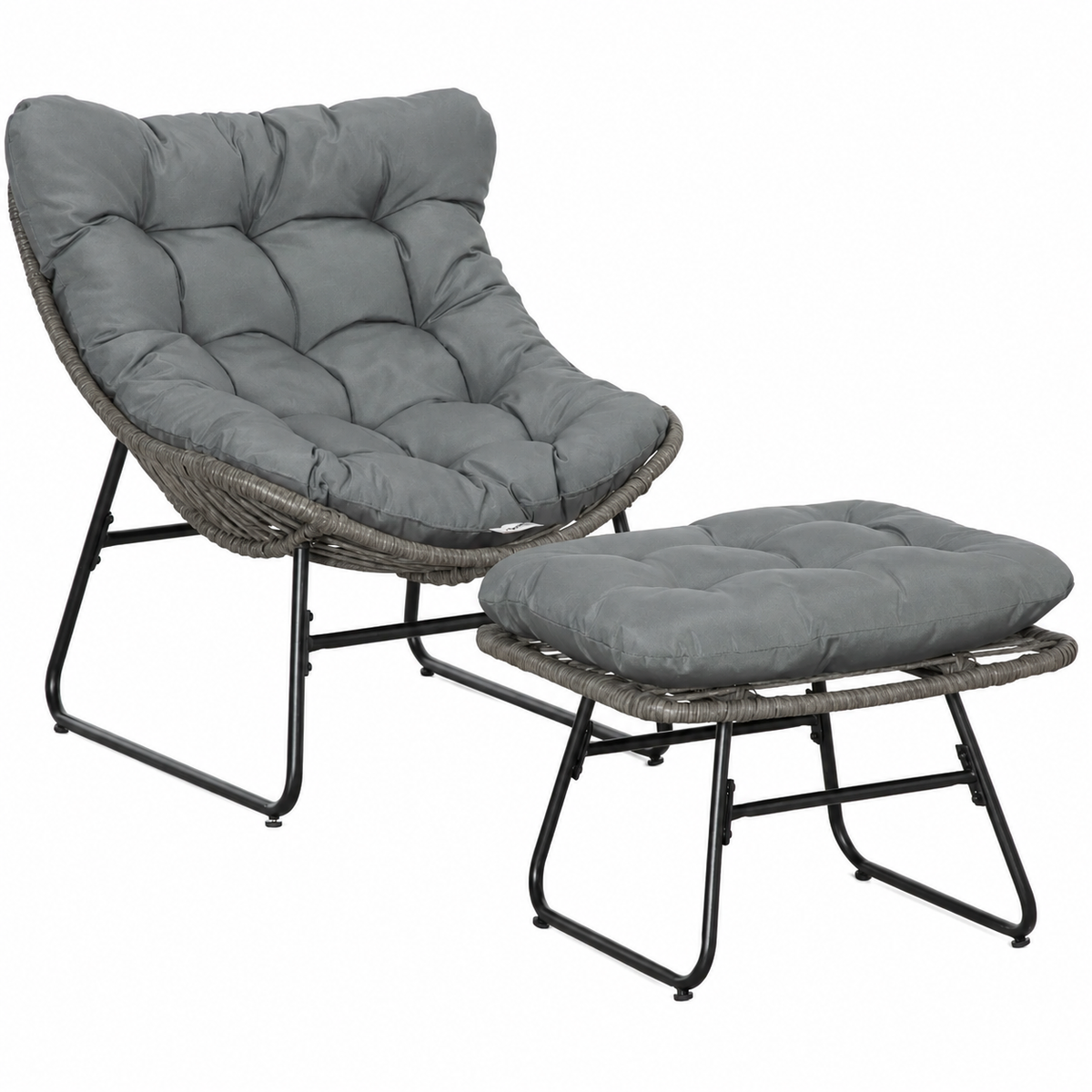 Rattan relax chair with footstool, garden chair with thick cushions outdoor rattan chair garden chair for garden