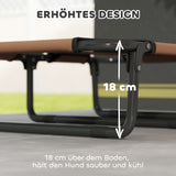 Foldable elevated dog bed pet bed, outdoor dog cot with mesh design coffee Oxford 75 x 51 x 18 cm (4)