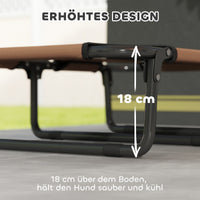 Foldable elevated dog bed pet bed, outdoor dog cot with mesh design coffee Oxford 75 x 51 x 18 cm (4)