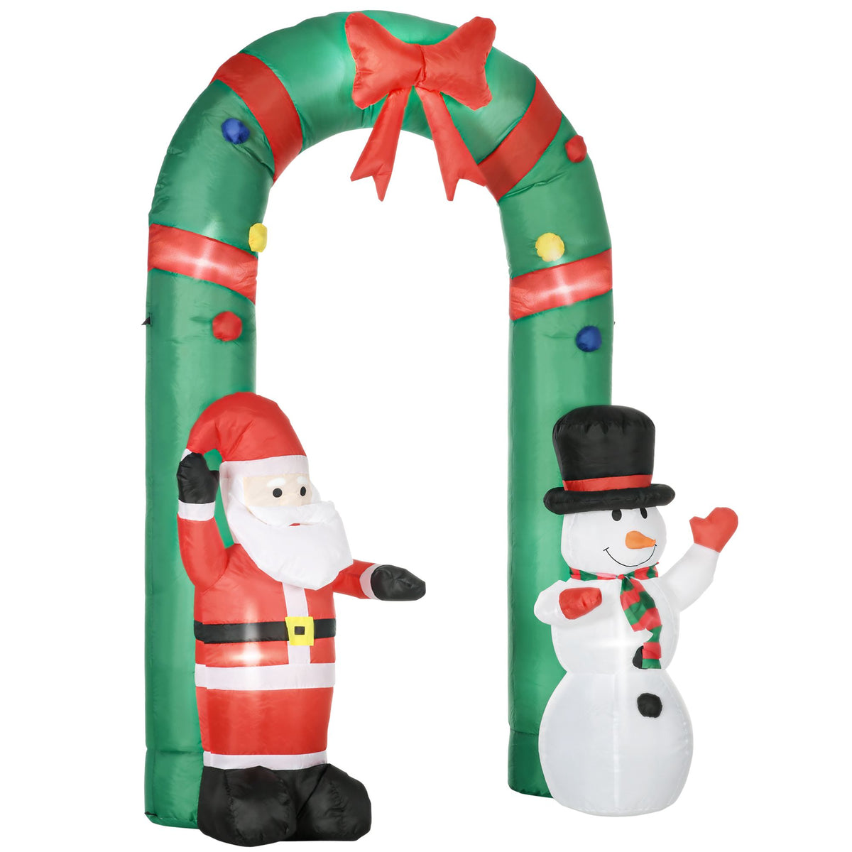 Inflatable archway with Santa Claus and snowman, LED lighting, integrated blower, 198 x 80 x 245 cm